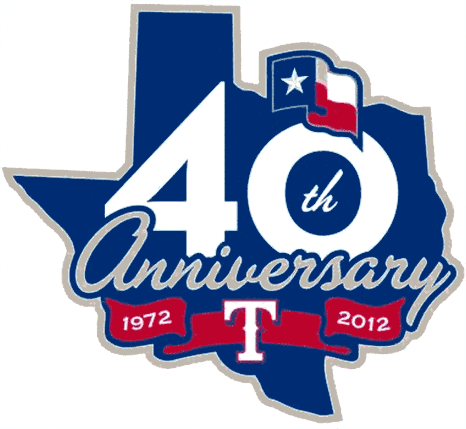 Texas Rangers 2012 Anniversary Logo iron on paper